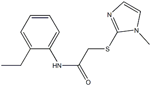 N-(2-ethylphenyl)-2-(1-methylimidazol-2-yl)sulfanylacetamide 结构式