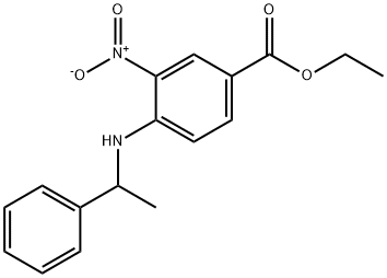 3-Nitro-4-(1-phenyl-ethylamino)-benzoic acid ethyl ester 结构式