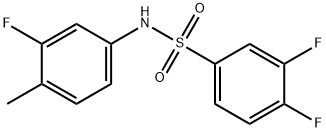 3,4-difluoro-N-(3-fluoro-4-methylphenyl)benzenesulfonamide 结构式