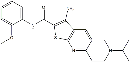 3-amino-N-(2-methoxyphenyl)-6-propan-2-yl-7,8-dihydro-5H-thieno[2,3-b][1,6]naphthyridine-2-carboxamide 结构式