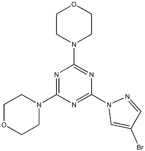 4-[4-(4-bromopyrazol-1-yl)-6-morpholin-4-yl-1,3,5-triazin-2-yl]morpholine 结构式