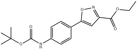ethyl 5-(4-((tert-butoxycarbonyl)amino)phenyl)isoxazole-3-carboxylate 结构式