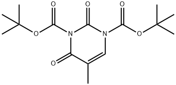 5-甲基-2,4-二氧代嘧啶-1,3(2H,4H)-二甲酸叔丁酯 结构式