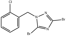 3,5-dibromo-1-[(2-chlorophenyl)methyl]-1H-1,2,4-triazole 结构式