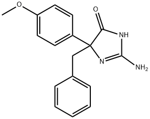 2-amino-5-benzyl-5-(4-methoxyphenyl)-4,5-dihydro-1H-imidazol-4-one 结构式