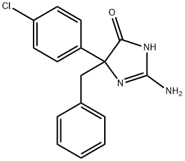 2-amino-5-benzyl-5-(4-chlorophenyl)-4,5-dihydro-1H-imidazol-4-one 结构式