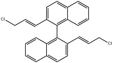 2-[(E)-3-chloroprop-1-enyl]-1-[2-[(E)-3-chloroprop-1-enyl]naphthalen-1-yl]naphthalene 结构式