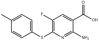 3-Pyridinecarboxylic acid, 2-amino-5-fluoro-6-[(4-methylphenyl)thio]- 结构式