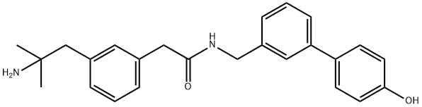 2-(3-(2-amino-2-methylpropyl)phenyl)-N-((4'-hydroxy-[1,1'-biphenyl]-3-yl)methyl)acetamide 结构式