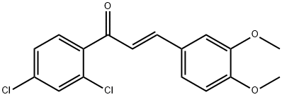 (2E)-1-(2,4-dichlorophenyl)-3-(3,4-dimethoxyphenyl)prop-2-en-1-one 结构式