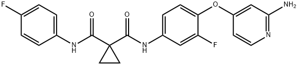 N-{4-[(2-AMINOPYRIDIN-4-YL)OXY]-3-FLUOROPHENYL}-N'-(4-FLUOROPHENYL)CYCLOPROPANE-1,1-DICARBOXAMIDE 结构式