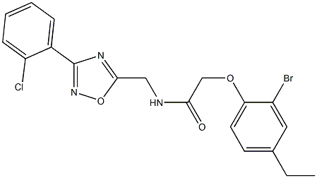 2-(2-bromo-4-ethylphenoxy)-N-[[3-(2-chlorophenyl)-1,2,4-oxadiazol-5-yl]methyl]acetamide 结构式