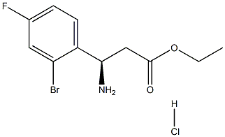 ethyl (R)-3-amino-3-(2-bromo-4-fluorophenyl)propanoate hydrochloride 结构式