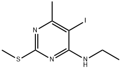 N-ETHYL-5-IODO-6-METHYL-2-(METHYLTHIO)PYRIMIDIN-4-AMINE 结构式