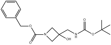 BENZYL3-({[(TERT-BUTOXY)CARBONYL]AMINO}METHYL)-3-HYDROXYAZETIDINE-1-CARBOXYLATE 结构式