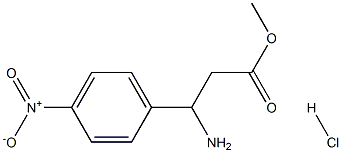 DL-3-氨基-3-(4-硝基苯基)丙酸甲酯盐酸盐 结构式