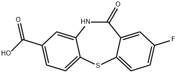 2-fluoro-11-oxo-10,11-dihydrodibenzo[b,f][1,4]thiazepine-8-carboxylic acid 结构式