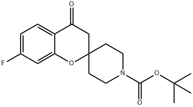 7-氟-4-氧代螺[色烷-2,4'-哌啶]-1'-羧酸叔丁酯 结构式