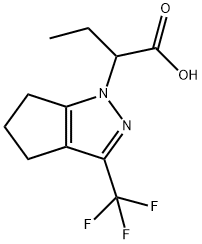 2-[3-(三氟甲基)-1H,4H,5H,6H-环戊二烯[C]吡唑-1-基]丁酸 结构式