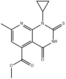 1-环丙基-7-甲基-4-氧代-2-硫代-1,2,3,4-四氢吡啶并[2,3-D]嘧啶-5-羧酸甲酯 结构式