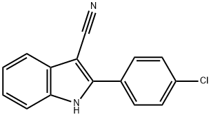 2-(4-chlorophenyl)-1H-indole-3-carbonitrile 结构式