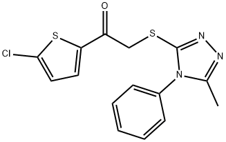 1-(5-氯噻吩-2-基)-2-((5-甲基-4-苯基-4H-1,2,4-三唑-3-基)硫基)乙烷-1-酮 结构式