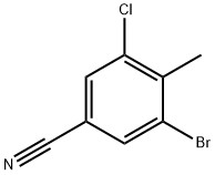 3-溴-4-甲基-5-氯苯腈 结构式