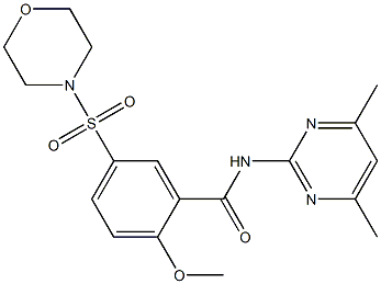 N-(4,6-dimethylpyrimidin-2-yl)-2-methoxy-5-morpholin-4-ylsulfonylbenzamide 结构式