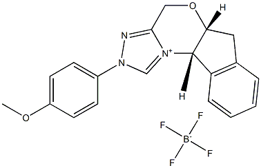 (5AR,10BS)-5A,10B-二氢-2-(4-甲氧基苯基)-4H,6H-茚并[2,1-B][1,2,4]三唑[4,3-D][1,4]恶嗪四氟硼酸盐 结构式
