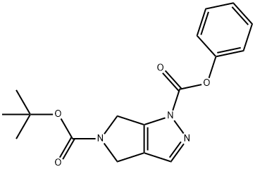 4,6-Dihydro-pyrrolo[3,4-c]pyrazole-1,5-dicarboxylic acid 5-tert-butyl ester 1-phenyl ester 结构式
