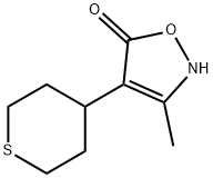 3-Methyl-4-(tetrahydro-thiopyran-4-yl)-2H-isoxazol-5-one 结构式