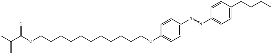 甲基丙烯酸11-[4-(4-丁基苯偶氮)苯氧基]十一烷基酯 结构式