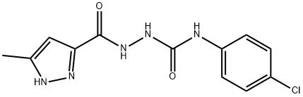 N-(4-chlorophenyl)-2-[(3-methyl-1H-pyrazol-5-yl)carbonyl]hydrazinecarboxamide 结构式