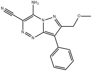 4-氨基-7-(甲氧基甲基)-8-苯基吡唑并[5,1-C][1,2,4]三嗪-3-甲腈 结构式