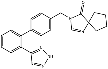 3-((2-(1H-四唑-5-基)-[1,1-二联苯]-4-基)甲基)-1,3-二氮杂螺[4.4]壬-1-烯-4-酮 结构式