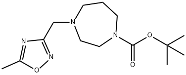 tert-butyl 4-[(5-methyl-1,2,4-oxadiazol-3-yl)methyl]-1,4-diazepane-1-carboxylate 结构式