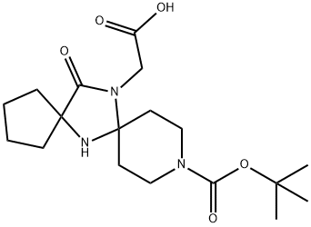 2-{10-[(tert-butoxy)carbonyl]-14-oxo-6,10,13-triazadispiro[4.1.5.2]tetradecan-13-yl}acetic acid 结构式