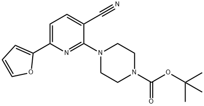 tert-butyl 4-[3-cyano-6-(furan-2-yl)pyridin-2-yl]piperazine-1-carboxylate 结构式