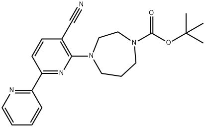 4-(5-氰基-[2,2'-联吡啶]-6-基)-1,4-二氮杂-1-羧酸叔丁酯 结构式