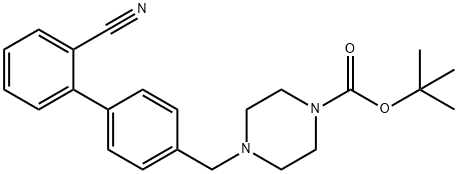 tert-butyl 4-({2-cyano-[1,1-biphenyl]-4-yl}methyl)piperazine-1-carboxylate 结构式
