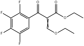 (Z)-乙基 3-乙氧基-2-(2,3,4,5-四氟苯甲酰)丙烯酰基酯 结构式