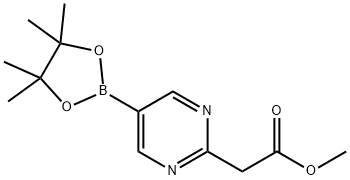 METHYL 2-(5-(4,4,5,5-TETRAMETHYL-1,3,2-DIOXABOROLAN-2-YL)PYRIMIDIN-2-YL)ACETATE 结构式