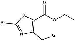 2-Bromo-4-bromomethyl-thiazole-5-carboxylic acid ethyl ester 结构式