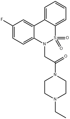 6-[2-(4-ethylpiperazin-1-yl)-2-oxoethyl]-9-fluoro-6H-dibenzo[c,e][1,2]thiazine 5,5-dioxide 结构式