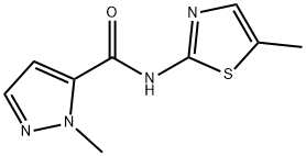 2-methyl-N-(5-methyl-1,3-thiazol-2-yl)pyrazole-3-carboxamide 结构式