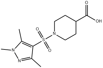 1-[(三甲基-1H-吡唑-4-基)磺酰基]哌啶-4-羧酸 结构式