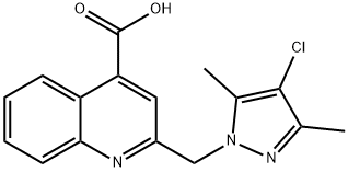 2-[(4-氯-3,5-二甲基-1H-吡唑-1-基)甲基]喹啉-4-羧酸 结构式