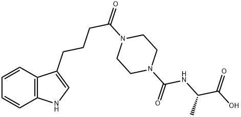 (2S)-2-[[4-[4-(1H-indol-3-yl)butanoyl]piperazine-1-carbonyl]amino]propanoic acid 结构式