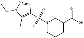 1-[(1-Ethyl-5-methyl-1H-pyrazol-4-yl)sulfonyl]piperidine-3-carboxylic acid 结构式