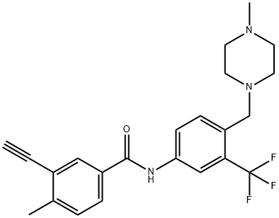 3-乙炔基-4-甲基-N-(4-((4-甲基哌嗪-1-基)甲基)-3-(三氟甲基)苯基)苯甲酰胺 结构式